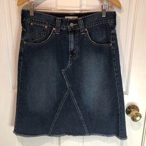 Levi's Denim Skirt Midi distressed a-line 10